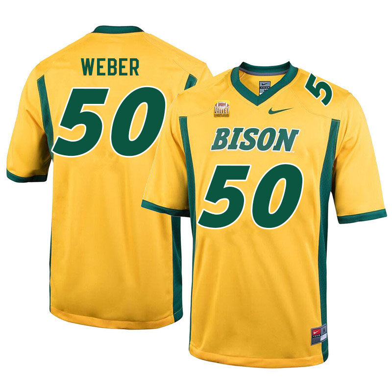 Men #50 Brayden Weber North Dakota State Bison College Football Jerseys Sale-Yellow